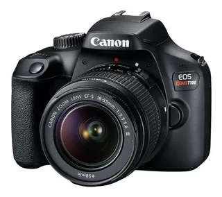 Canon EOS Rebel Kit T100 + lente 18-55mm III DSLR cor preto