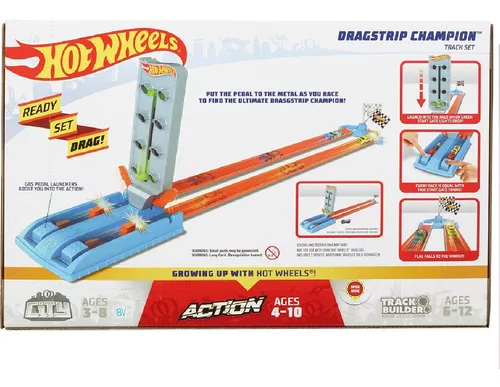 Pista corrida campeonato Dragstrip Champ carro Hot Wheels