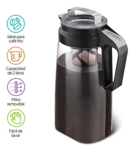 - Cafetera Jarra Cold Brew 2 Litros Cafe Frio Y Te Redlemon
