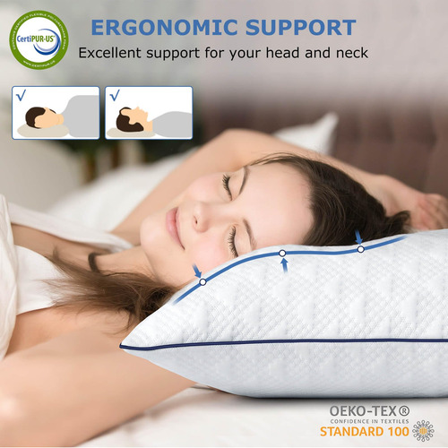 Almohadas Refrescantes King Espuma Viscoelástica Mmg