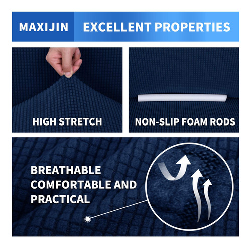 Funda De Sofá Maxijin Super Stretch Para Sofá De 3 Cojines
