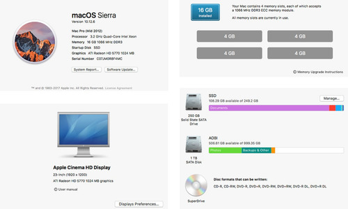 Mac Pro Apple Md770ll/a Xeon Quad Core 3.2ghz