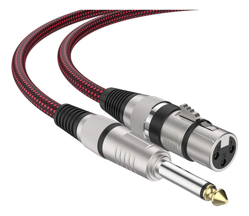 Cable Xlr Hembra A 1/4 Ts De 25 Pies, Paquete De 2 Cables De