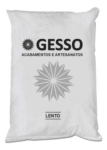 Gesso Em Pó 8kg Branco Lento Para Artesanatos Multiuso