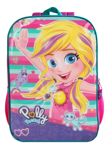 Mochila Escolar De Alças Polly Pocket Infantil Meninas Cor Rosa