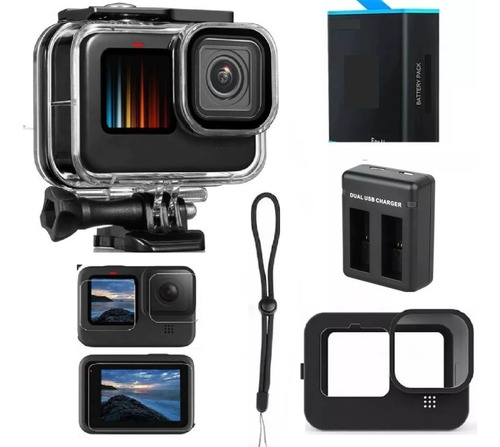 Kit P Gopro Hero 12 11 10 Black Bateria Estanque Carregador