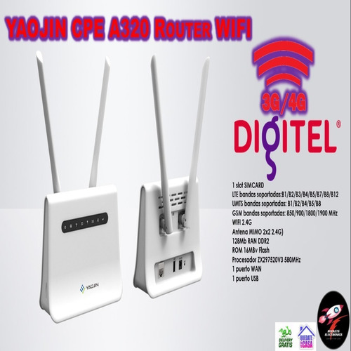 Imagen 1 de 4 de Modem Router Wifi Inalámbrico Digitel 3g 4g Liberado