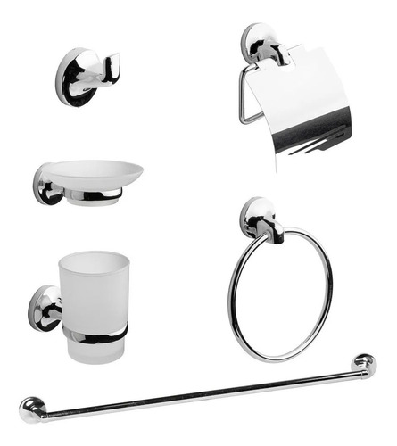 Set Accesorios Para Baño 6pcs Cromado Premium Yosemite