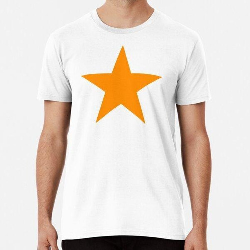 Remera Dark Orange Star With Solid And Pattern Star Print On