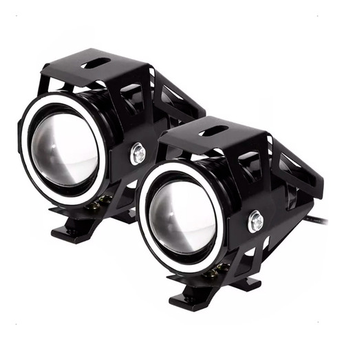 Par Farol Milha Led Moto Universal Alumínio U7 Angel Eyes