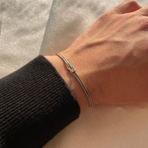 Pulseira Casal Aço Inoxidável Com Nó
