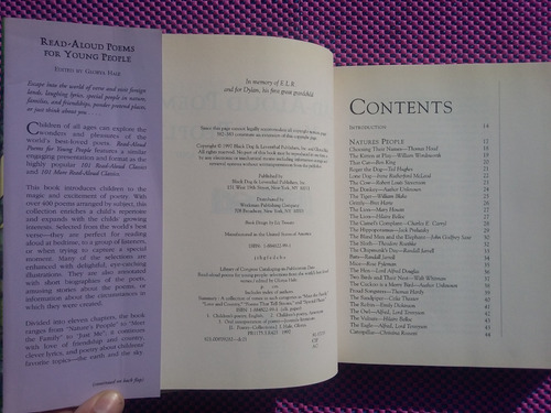 Read Aloud Poems For Young People Hard Back Idioma Ingles