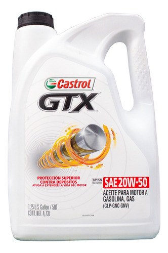 Aceite Castrol Multigrado Gtx 20w50 Garrafa 4.73l Proteccion