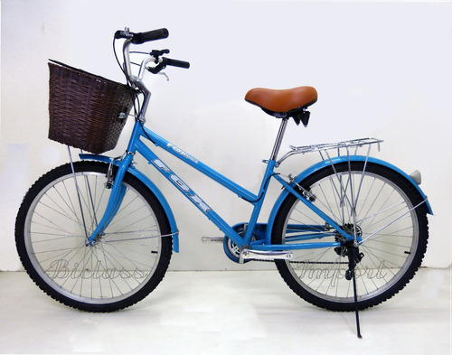 Bicicleta Vintage Dama Shimano 6v Con Canasta Y Parrilla
