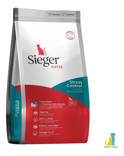 Sieger Katze Gato Stress Control X 7,5 Kg - Happy Tails