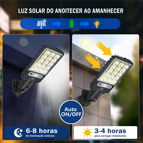 Kit 2 Mini Luminária Solar De Parede Refletor Com Controle