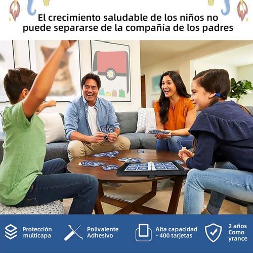 Tarjetero Pokémon 4 Bolsillos 400 Cartas Álbum Ff