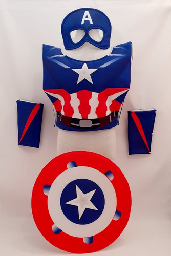 Disfraz De Capitán América Lo Pequeño Es Hermoso -5 A 8 Años