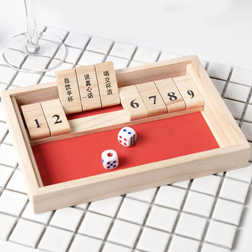 9 Números Cerrar La Caja Juego De Mesa Con Dados Para Bar