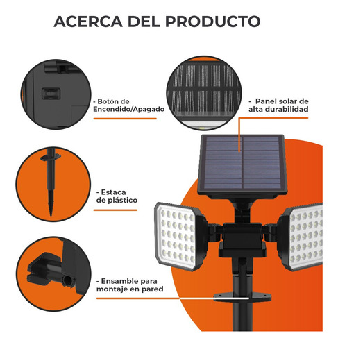 Lámpara Solar Estaca Led 1.6w Luz Cálida 2 En 1 Tecnolite