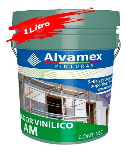 Sellador Vinílico 1 Litro Blanco 5x1 Alvamex Exterior/int