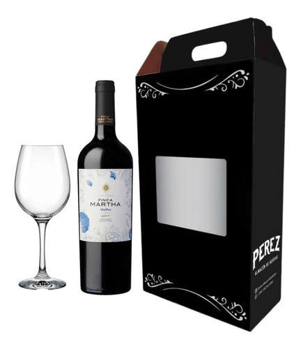 Kit Vino Finca Martha Malbec 750ml + Copa - Pérez Tienda -