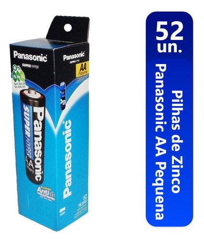 Pilha Panasonic  Comum Aa Pequena Caixa Com 52 Unidades