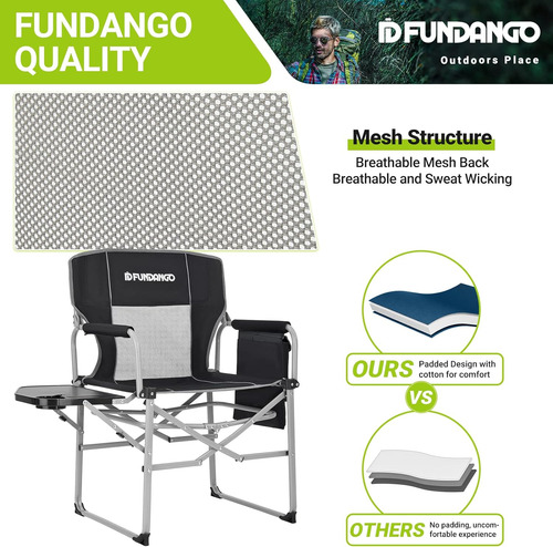 Fundango Directores De Camping Silla Con Mesa Auxiliar Para