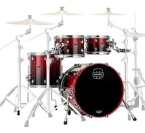 Bateria Acustica 4 Cuerpos Mapex Sr504xrq Saturn Scarlet Fad