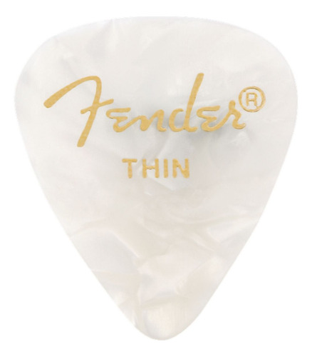 Kit 12 Palhetas Fender Thin Celuloide Premium White Moto