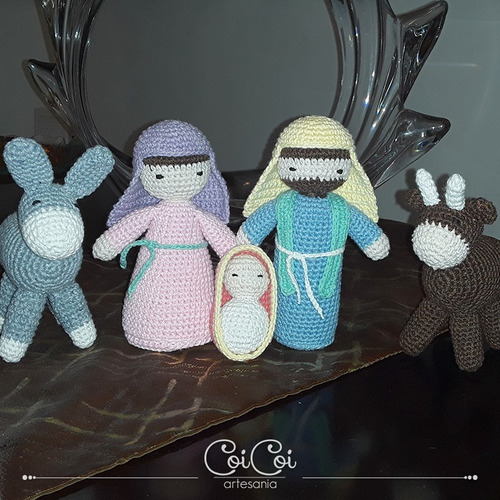 Nacimiento De 5 Piezas Tejido A Crochet
