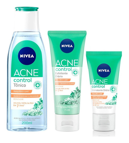 Kit Nivea Acne Control Esfoliante + Tônico + Hidratante Tipo de pele Todo tipo de pele