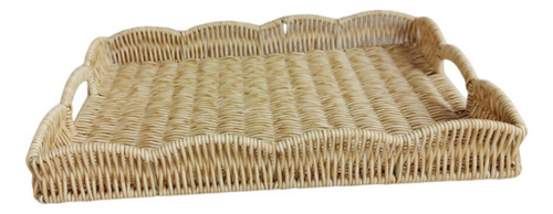 Cesta De Armazenamento Tecida À Mão, Bandeja De