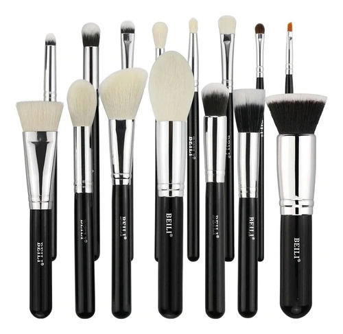 Set Brochas Para Maquillaje Profesional Beili 15pz Negro