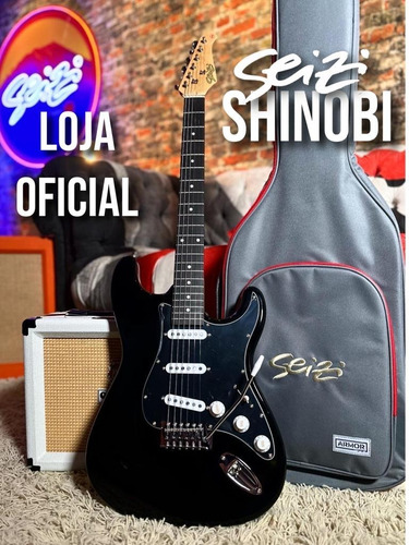 Guitarra Seizi Vintage Shinobi Sss  Black Purple Heart