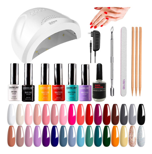 Kit Inicial Manicuria Gel Esmalte Removedor Cabina Led/ Uv