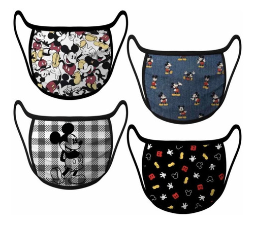 Mickey Mouse Mascarillas X 4 Pzas Niños Talla Medium Disney