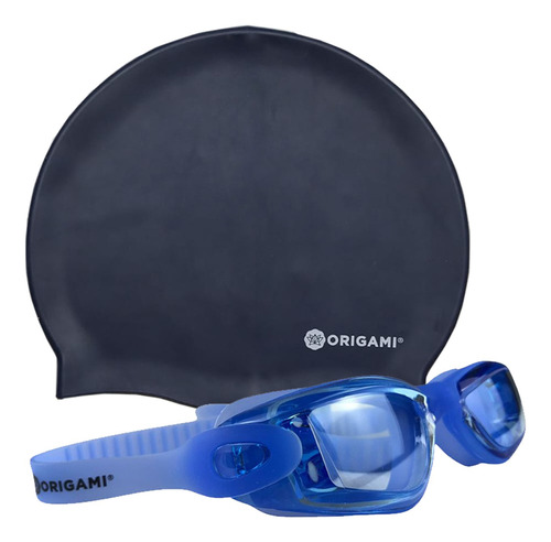 Kit Antiparras Natacion Adulto Origami Gorra Silicona Sr