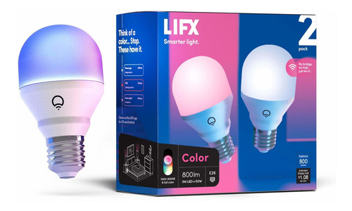 Lifx Color: A19 800 Lúmenes, Bombilla Led Inteligente Wi-fi,