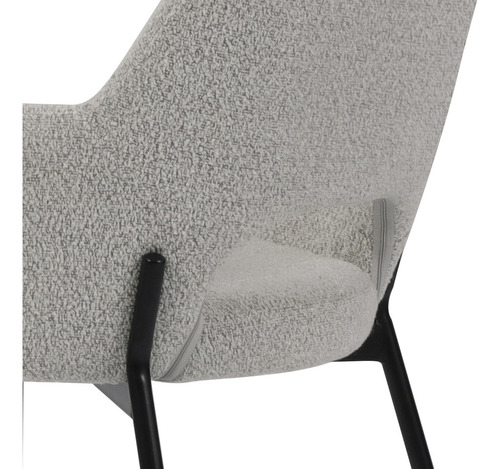 Set De 2 Sillas De Comedor 3038 Shcola Estructura de la silla Negro Asiento Blanco Diseño de la tela Liso