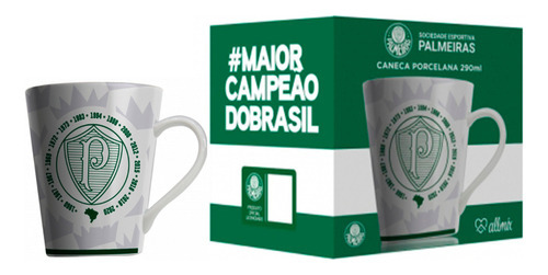 Caneca De Porcelana Palmeiras 290ml - Allmix