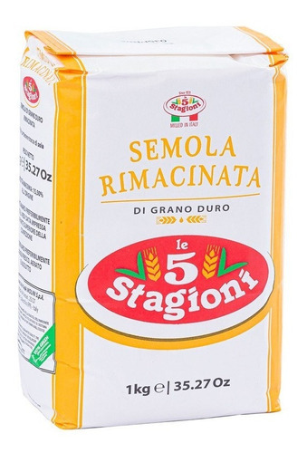 Semola Rimacinata Di Grano Duro 5 Stagioni 1kg 100% Italiano