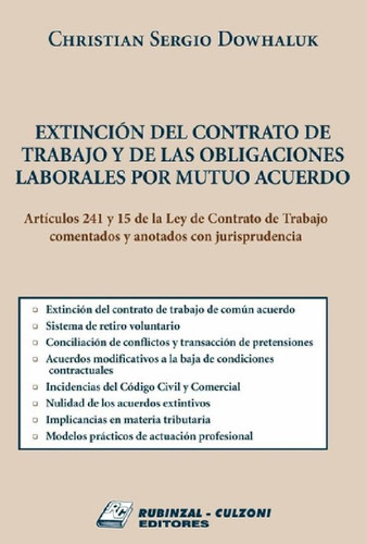 Libro - Extincion Del Contrato De Trabajo Y De Las Obligaci