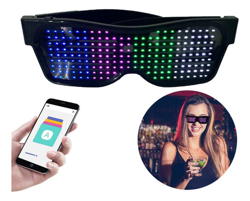 Q Lentes Brillantes Personalizables Bt Luz Colorido Led