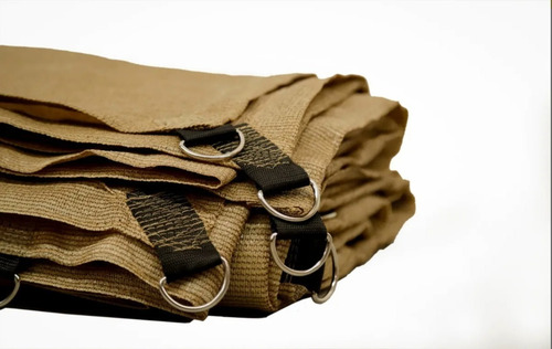 Malla Sombra 5x4 Beige 90% Con Argollas Y Jaladeras