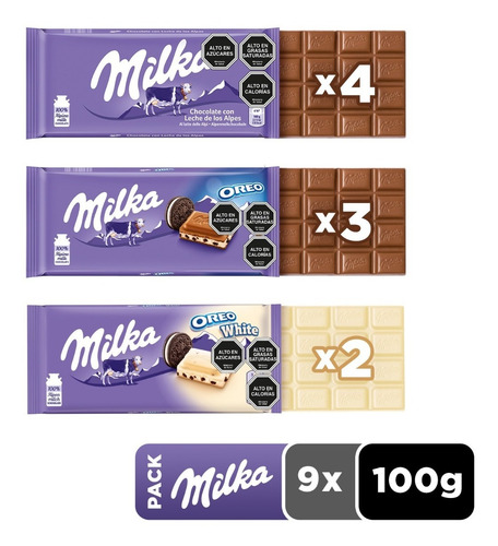 Imagen 2 de 2 de Pack Chocolate Milka® Variedades 9 Un