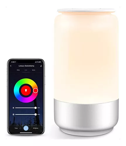  Lepro Lámpara inteligente para dormitorio lámpara de mesita de  noche funciona con Alexa Google Home, colores sintonizables blanco y rojo  verde azul (RGB) cambio de color regulable lámpara LED táctil para