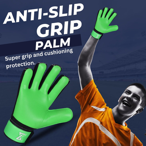 Guantes De Portero Stixx Modelo Juvenil Con Agarre Antidesli Verde/negro Talle