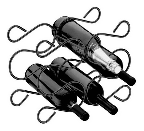 Soporte para botellas Onix Future Adega con 6 espacios, acero, color negro