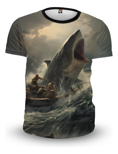 Playera Niños Megalodon Nueva Moda Casual Full Print